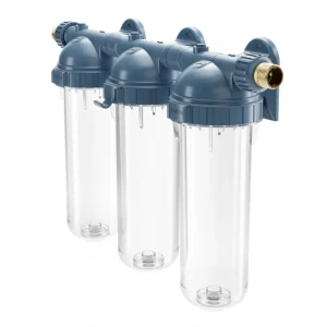 Třífázový vodní filtr IZZI 10" -TRIO G1" SET s konzolí a klíčem bez výpustí