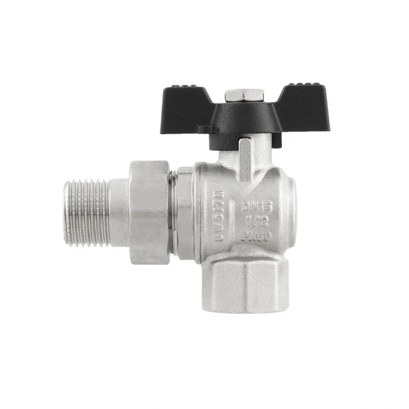 Kulový kohout s rozebíratelným šroubením rohový 3/4" PN40 s ucpávkou 