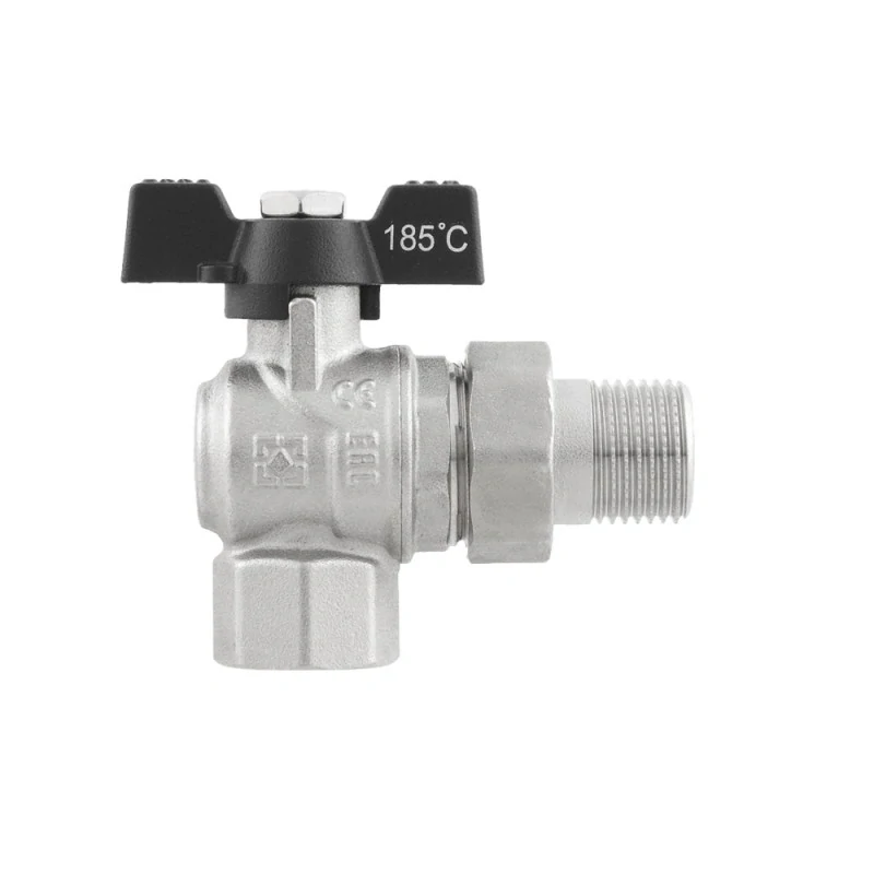 Kulový kohout s rozebíratelným šroubením rohový 1" PN40 s ucpávkou 