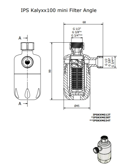 Vodní filtr IPS KalyxX MINI 100 3/4"