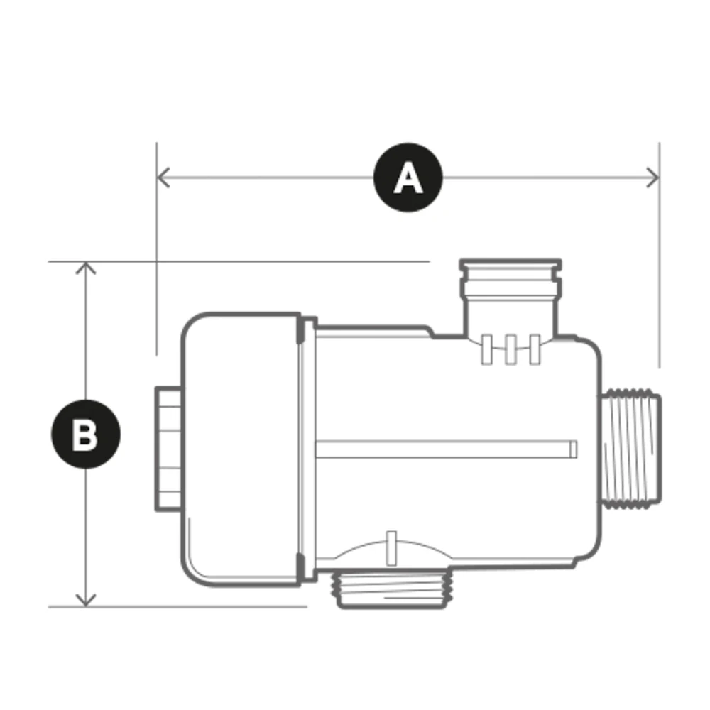 Kompaktní magnetický odkalovač 3/4" - ASTRO MINI P černý 0-80°C