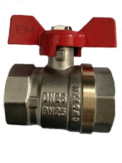 Kulový kohout motýl FF 3/8" PN 25 s ucpávkou