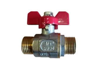 Kulový kohout s motýlem 1/2" MM plnoprůtočný PN 30