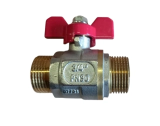Kulový kohout s motýlem 3/4" MM plnoprůtočný PN 30