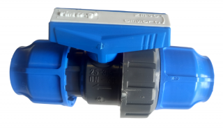 PE Uzavírací kohout 25mm, svěrná spojka na polyetylen